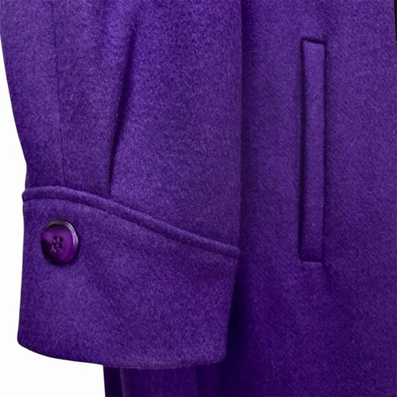 Miss New Yorker Vintage 80s Wool Blend Purple Longline Overcoat Size XL - Picture 5 of 14